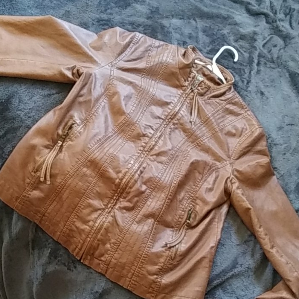 Brown leather jacket